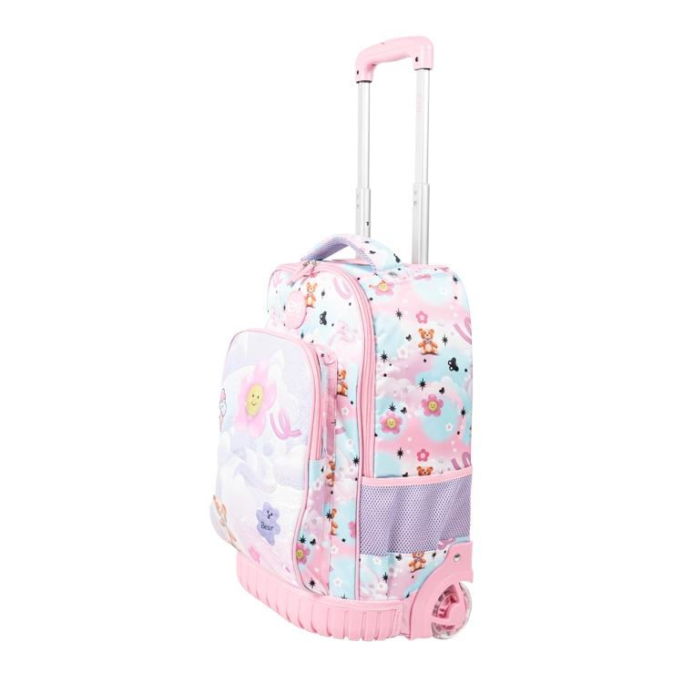 Mochila Escolar Elf 2026 Rosa con Carro y luces Art.I6468B